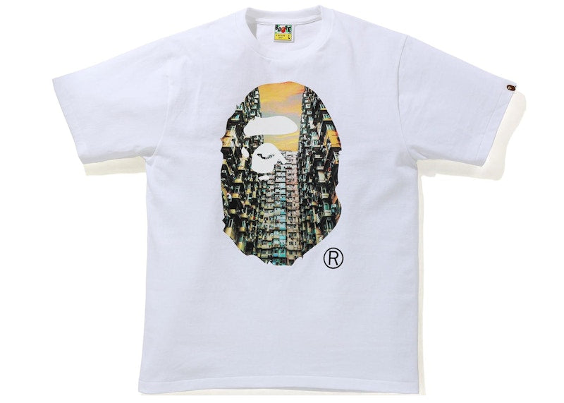 BAPE Hong Kong 15th Anniversary Photo Ape Head Tee White
