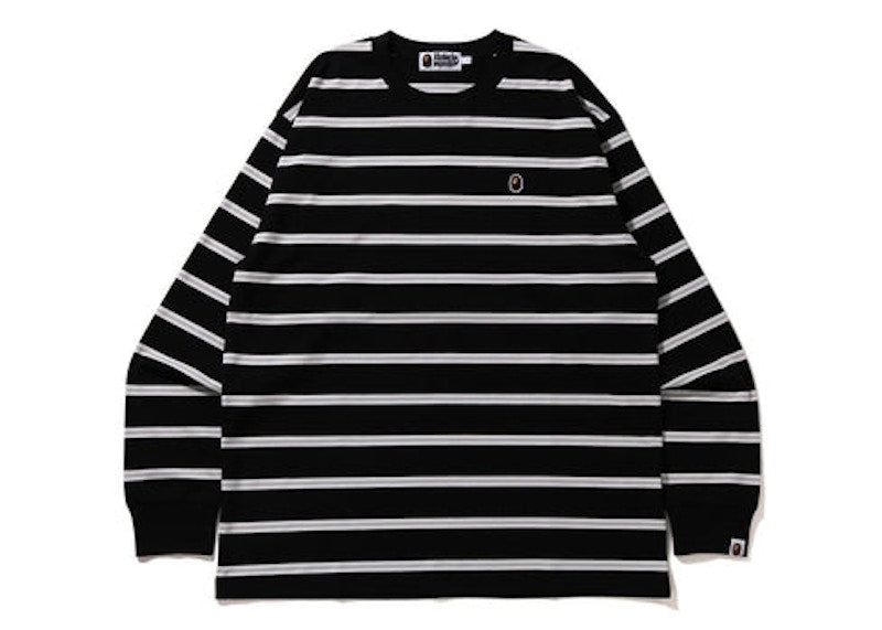 BAPE Hoop One Point Relaxed Fit L/S Tee Black