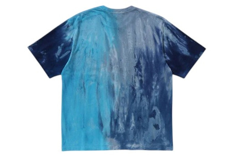 BAPE Ice Dye College Relaxed Fit Tee Blue