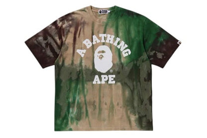 BAPE Ice Dye College Relaxed Fit Tee Green