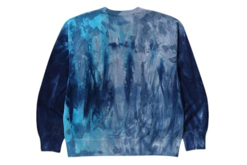 BAPE Ice Dye Sta College Relaxed Fit Crewneck Blue