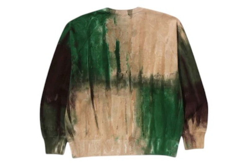 BAPE Ice Dye Sta College Relaxed Fit Crewneck Green