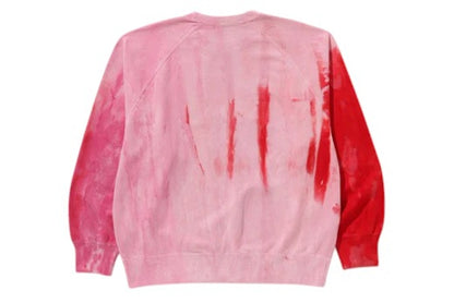 BAPE Ice Dye Sta College Relaxed Fit Crewneck Pink