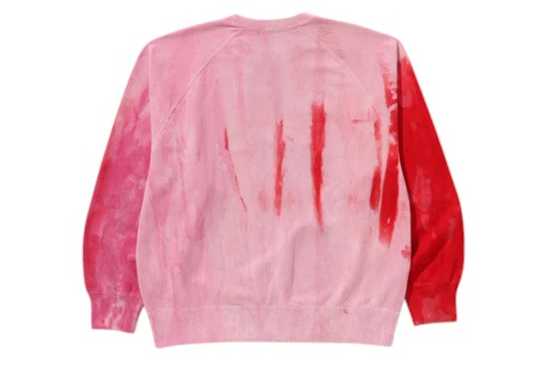 BAPE Ice Dye Sta College Relaxed Fit Crewneck Pink