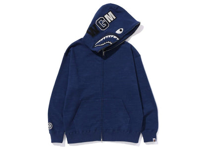 BAPE Indigo Shark Full Zip Hoodie (FW23) Indigo