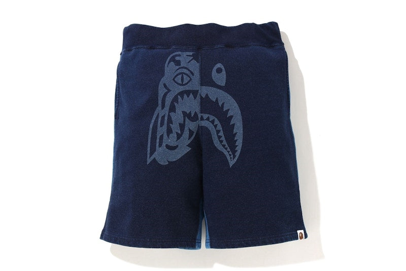 BAPE Indigo Tiger Shark Sweatshort Indigo