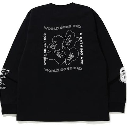 BAPE Ink Print Relaxed #1 L/S Tee Black