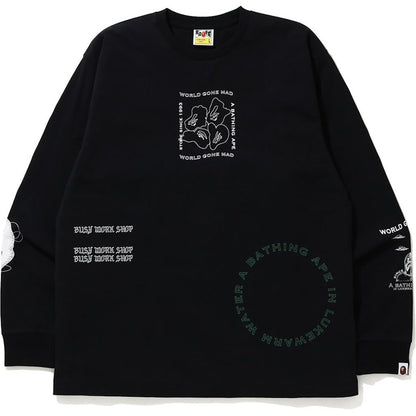 BAPE Ink Print Relaxed #1 L/S Tee Black
