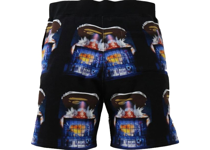 BAPE Invasion Sweat Shorts Black