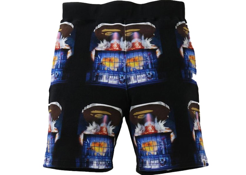 BAPE Invasion Sweat Shorts Black