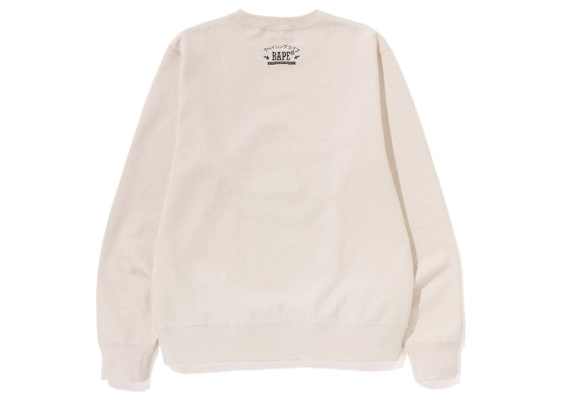 BAPE Japan Big Ape Head Crewneck Ivory
