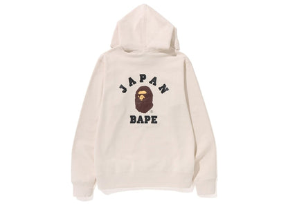 BAPE Japan College Pullover Hoodie Ivory