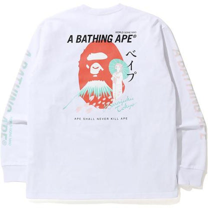 BAPE Japan Culture Souvenir Relaxed L/S Tee White