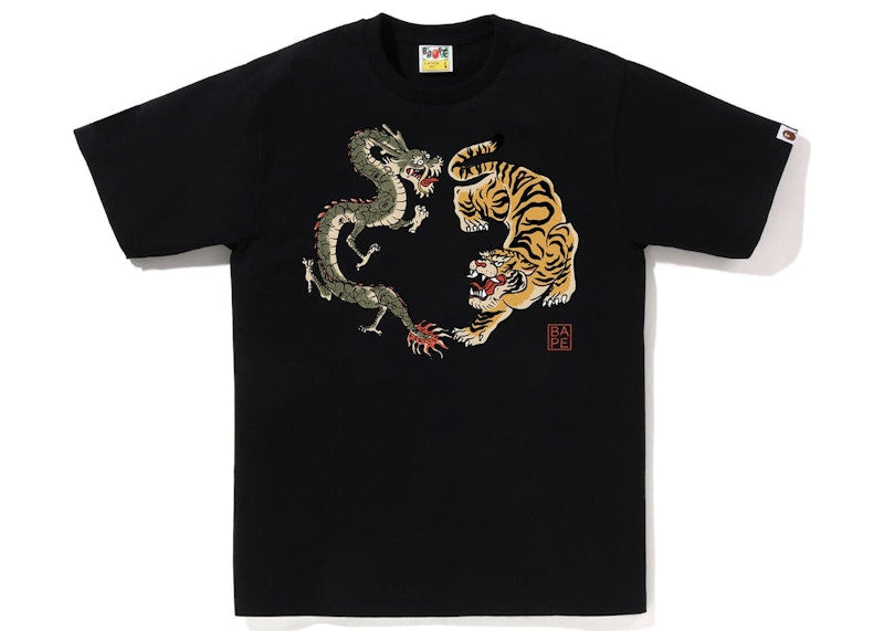 BAPE Japan Culture Tiger and Dragon Tee Black
