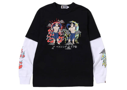 BAPE Japan Guardians Layered Heavyweight L/S Tee Black