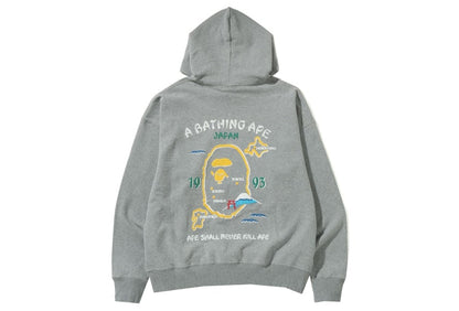 BAPE Japan Loose Fit Pullover Hoodie Gray