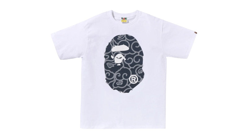 BAPE Japanese Cloud Camo Big Ape Head Tee White