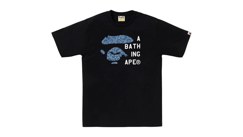 BAPE Japanese Cloud Camo Face Tag Tee Black