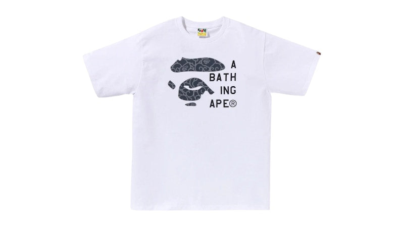 BAPE Japanese Cloud Camo Face Tag Tee White