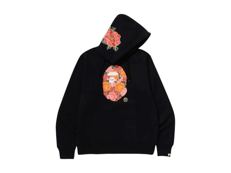 BAPE Japanese Peony Pullover Hoodie Black