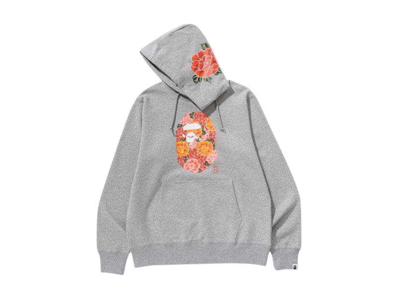 BAPE Japanese Peony Pullover Hoodie Grey