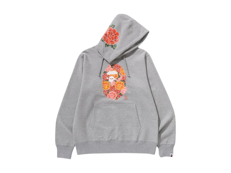 BAPE Japanese Peony Pullover Hoodie Grey