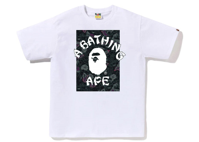 BAPE Japanese Tattoo Camo On College Tee White/Black