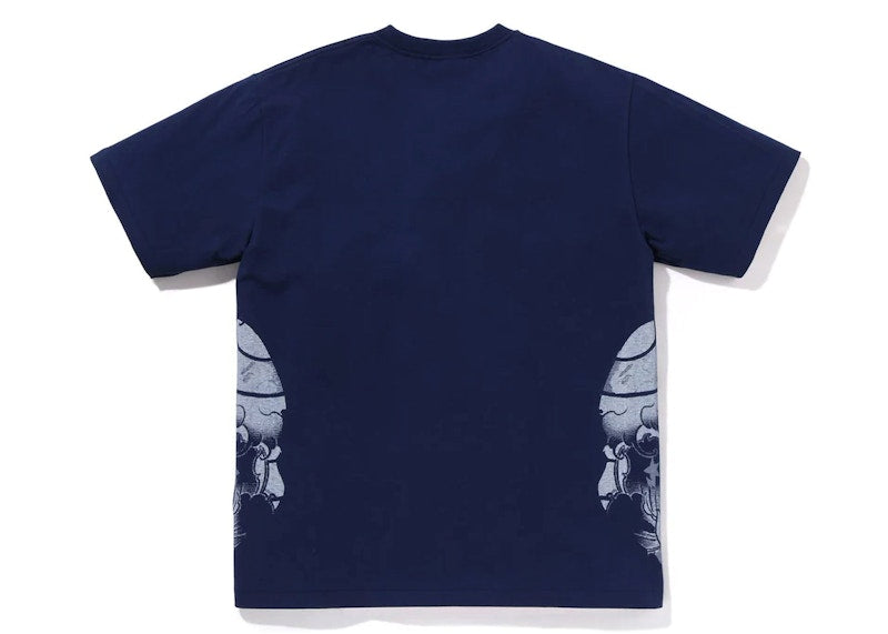 BAPE Japanese Tattoo Side Big Ape Head Tee Navy
