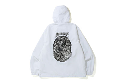 BAPE Jewelry Motif Wide Hoodie Jacket White