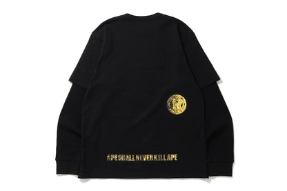 BAPE Jewelry Motif Wide Layered L/S Tee Black