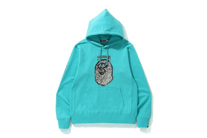 BAPE Jewelry Motif Wide Pullover Hoodie Sax