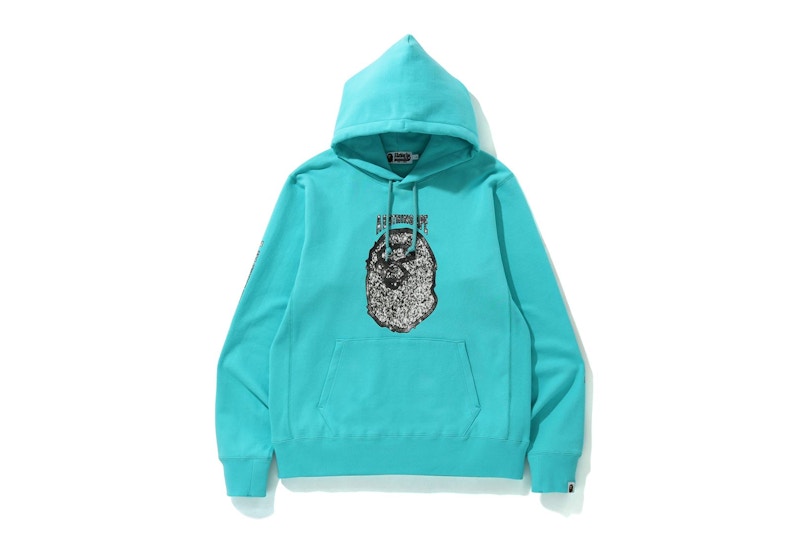 BAPE Jewelry Motif Wide Pullover Hoodie Sax