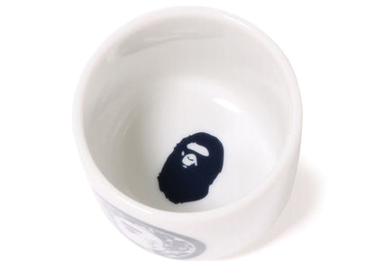 BAPE Kamon Sake Cup Set White Navy