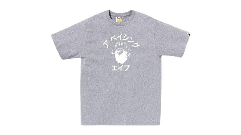 BAPE Katakana Pirate College Tee Gray