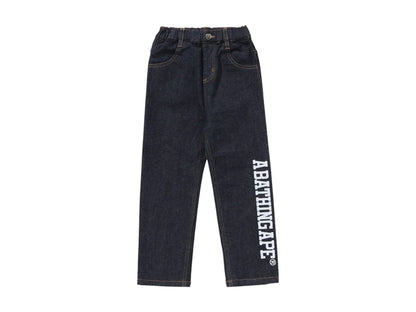 BAPE Kids 10oz Stretch Denim Tapered Pants Navy