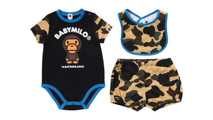 BAPE Kids 1st Camo Baby Milo Baby Gift Set Yellow
