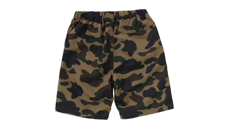 BAPE Kids 1st Camo Shark Beach Shorts Green