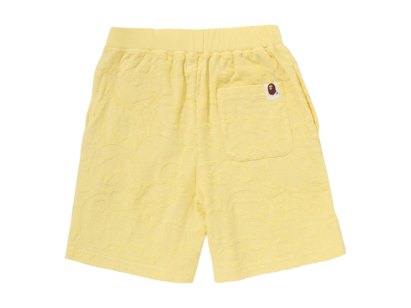BAPE Kids All Baby Milo Pile Shorts Yellow