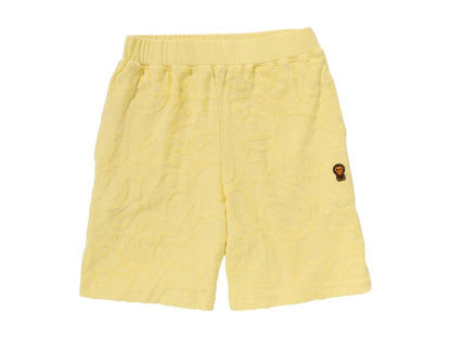 BAPE Kids All Baby Milo Pile Shorts Yellow