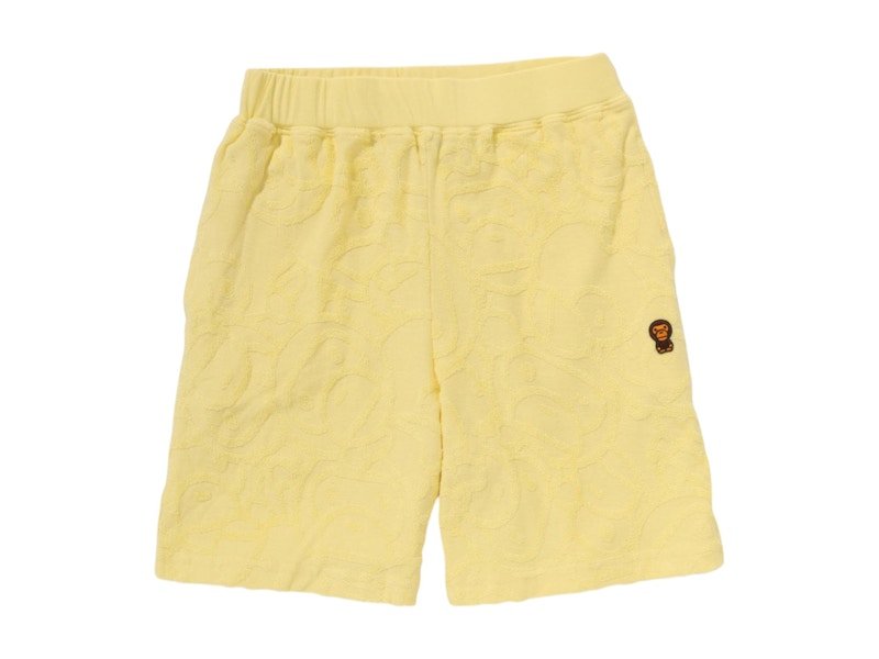 BAPE Kids All Baby Milo Pile Shorts Yellow