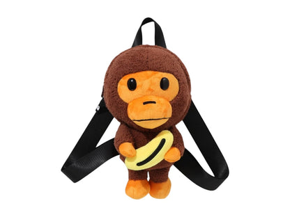 BAPE Kids Baby Milo Banana Plush Doll Backpack Brown