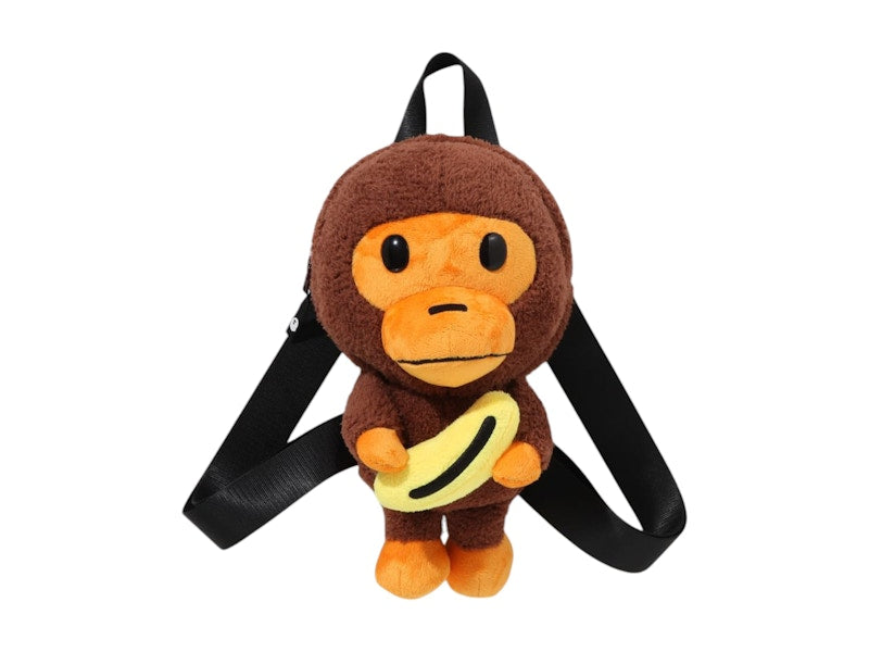 BAPE Kids Baby Milo Banana Plush Doll Backpack Brown
