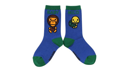 BAPE Kids Baby Milo Friends Foot Race Socks Blue