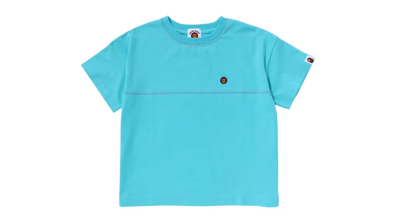 BAPE Kids Baby Milo Neon Print Relaxed Fit Tee Sax
