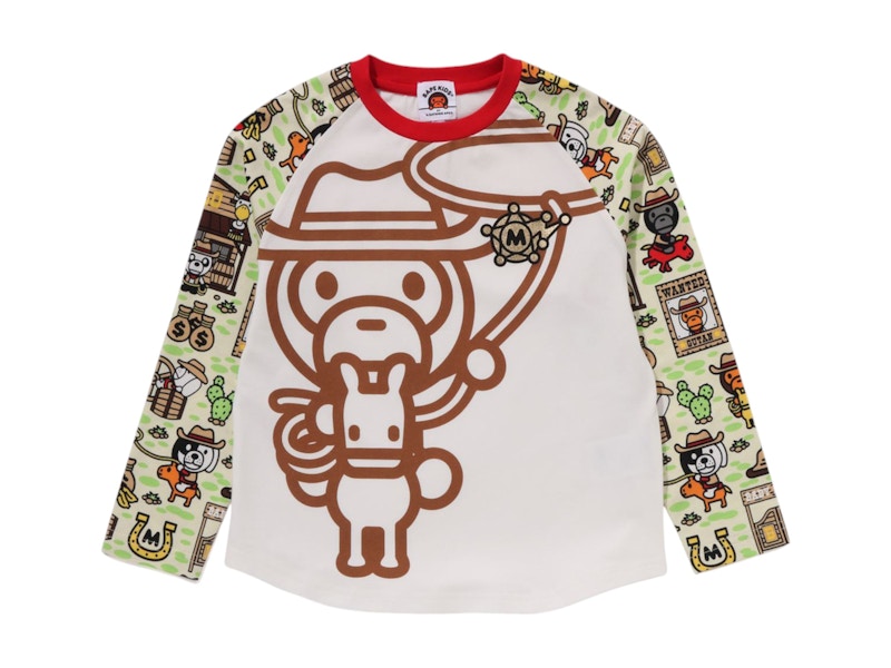 BAPE Kids Baby Milo Western L/S Tee Red