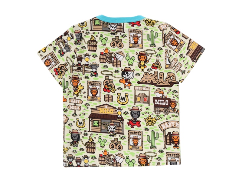 BAPE Kids Baby Milo Western Pattern Tee Multicolor