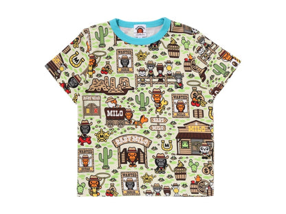 BAPE Kids Baby Milo Western Pattern Tee Multicolor