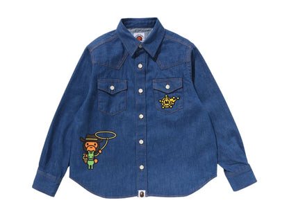 BAPE Kids Baby Milo Western Shirt Light Indigo