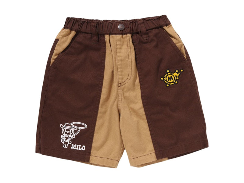 BAPE Kids Baby Milo Western Shorts Brown