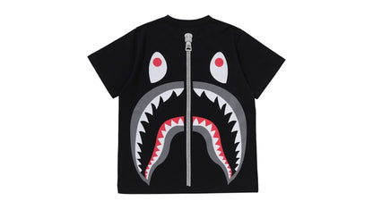BAPE Kids Back Shark Loose Fit Tee Black